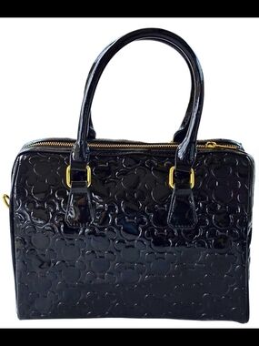 Disney Parks Mickey Mouse Icon Black Lucid Satchel Bag New with Tag